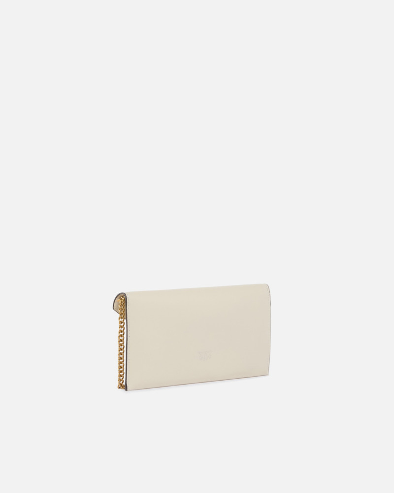 PINKO SMALL SMOOTH LEATHER ENVELOPE CLUTCH BAG WITH LOVE BIRDS LOGO outlook