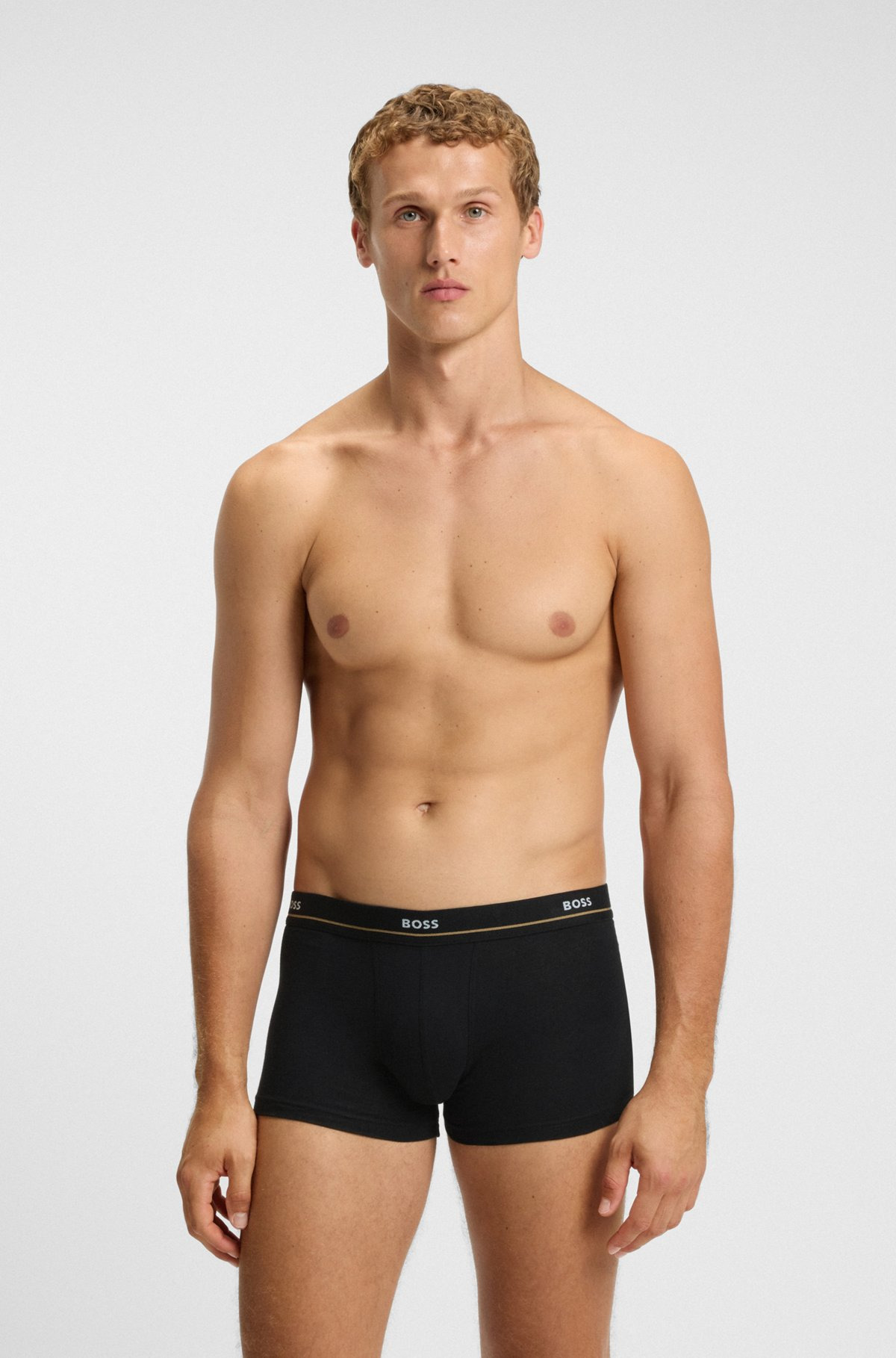FIVE-PACK OF STRETCH-COTTON TRUNKS WITH LOGO WAISTBANDS - 4