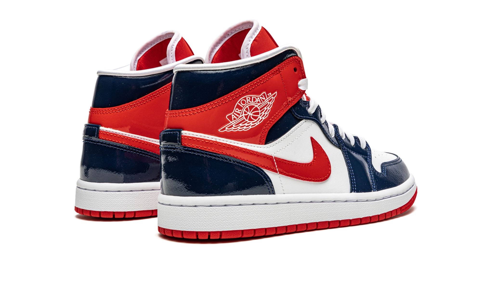 WMNS Air Jordan 1 Mid "Patent Leather Navy / White / Red" - 3