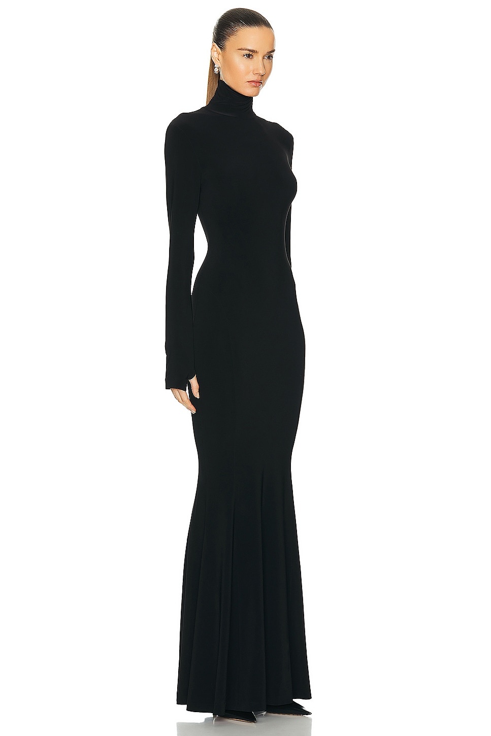 Long Sleeve Turtle Fishtail Gown - 2