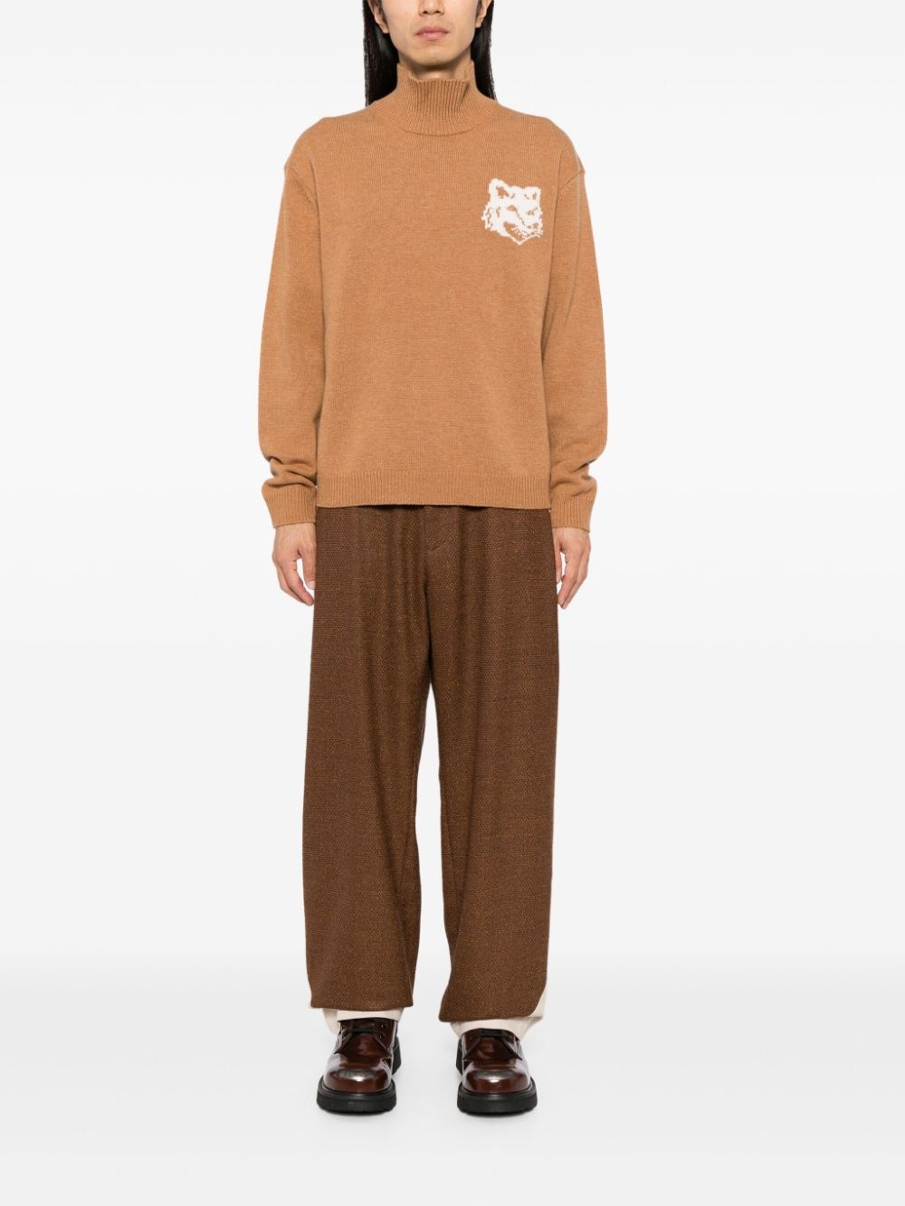 fox head intarsia comfort jumper - 2