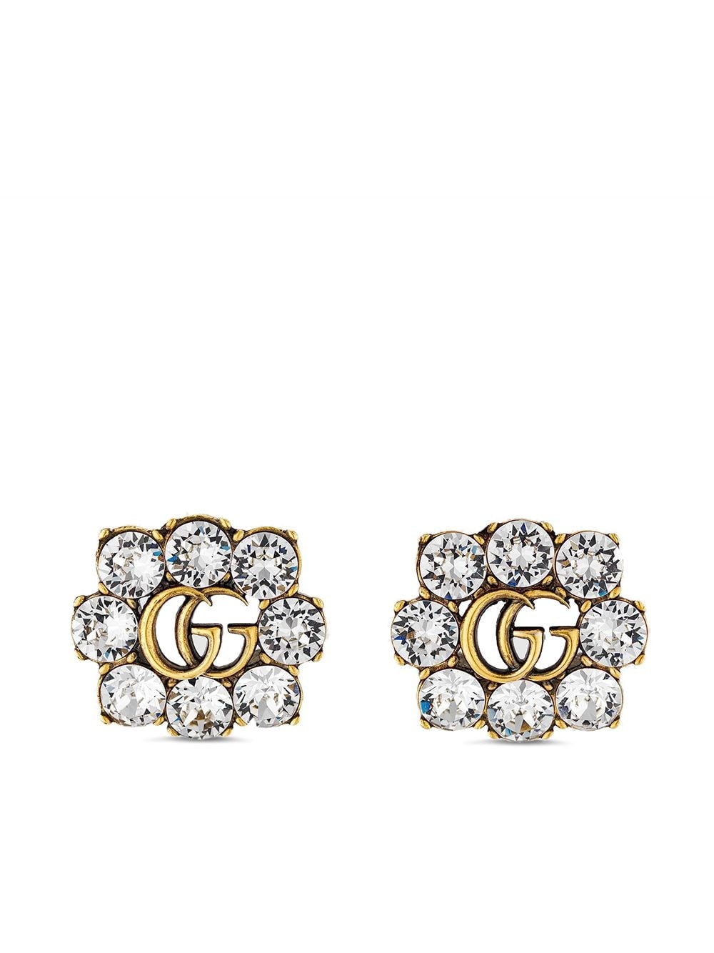 Double G crystal earrings - 1