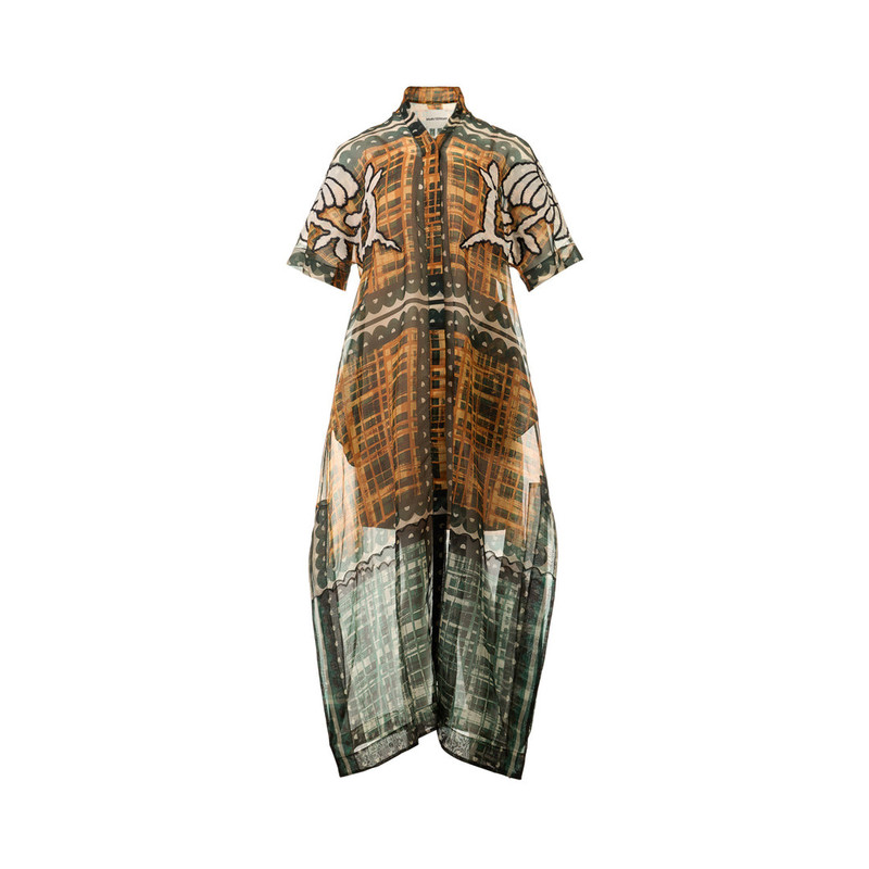 Pleated Hem Linen Shirt Dress 1