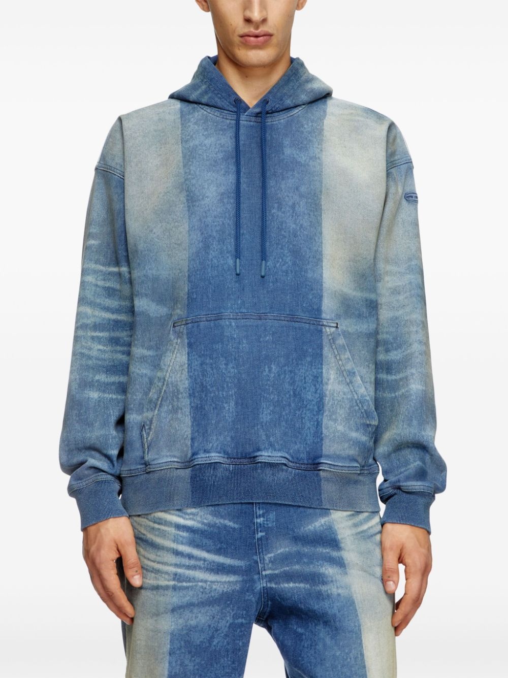 track denim hoodie - 2