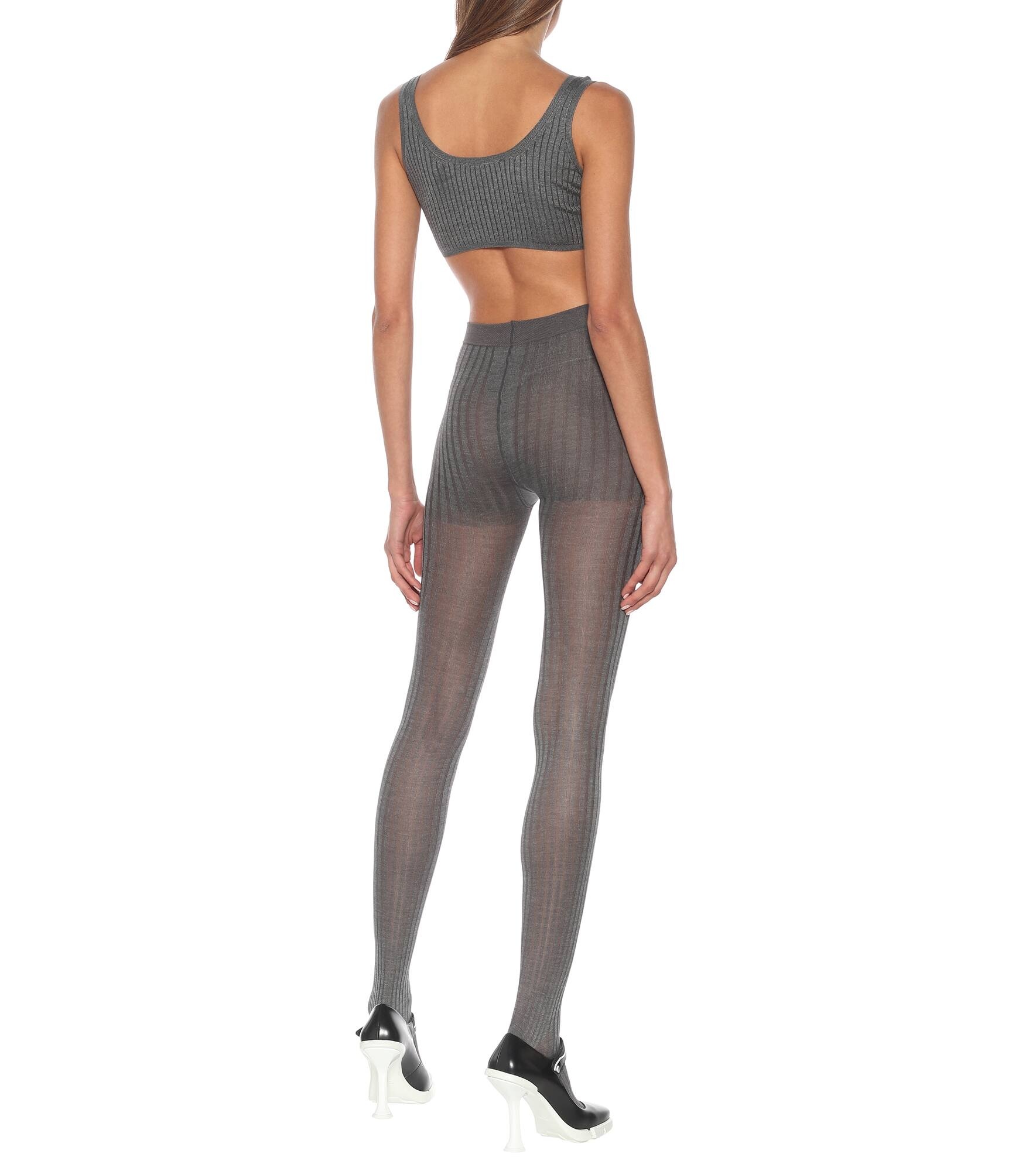 Ribbed-knit stretch silk-blend bra - 3