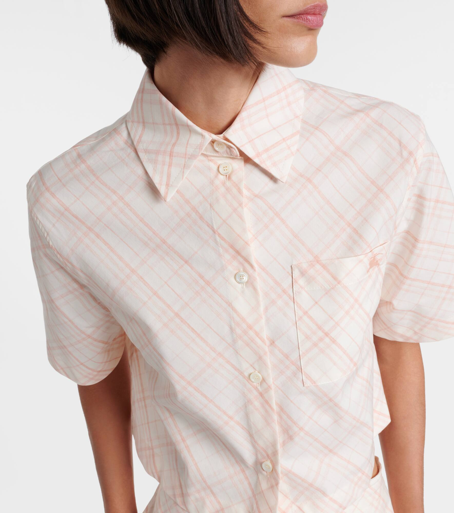 Burberry Check cropped cotton shirt - 4