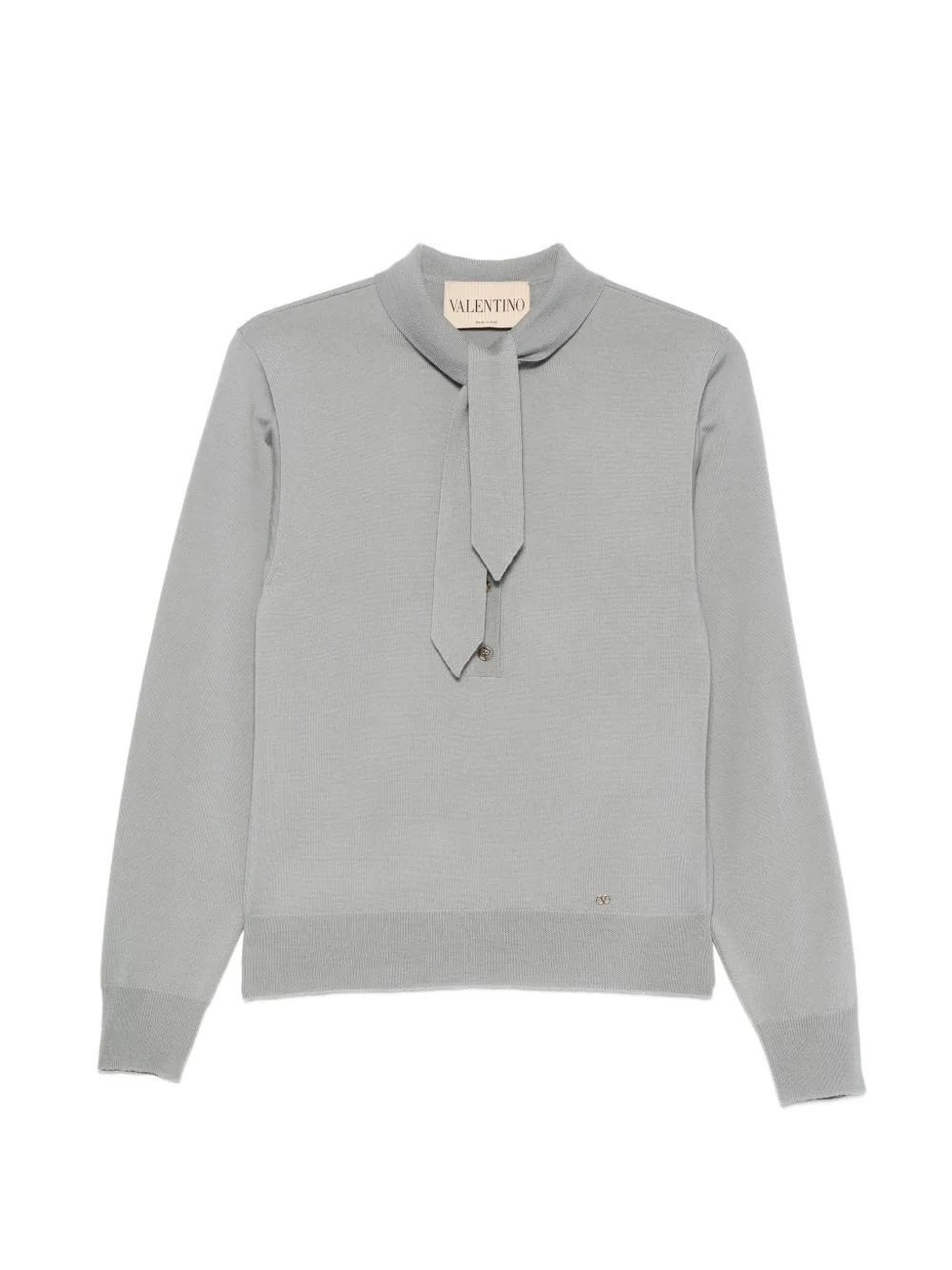 tie-neck button-up polo shirt - 1