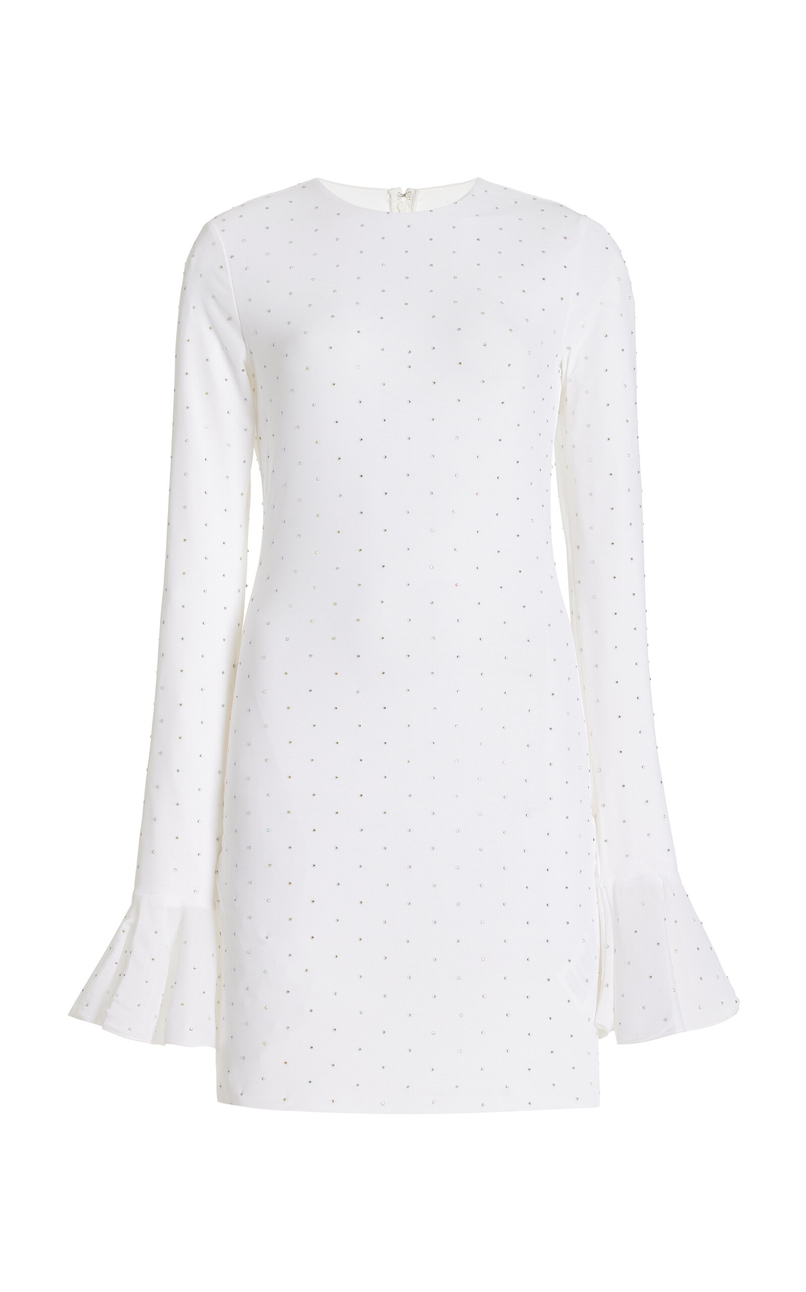 Pearl-Embellished Jersey Mini Dress white - 1