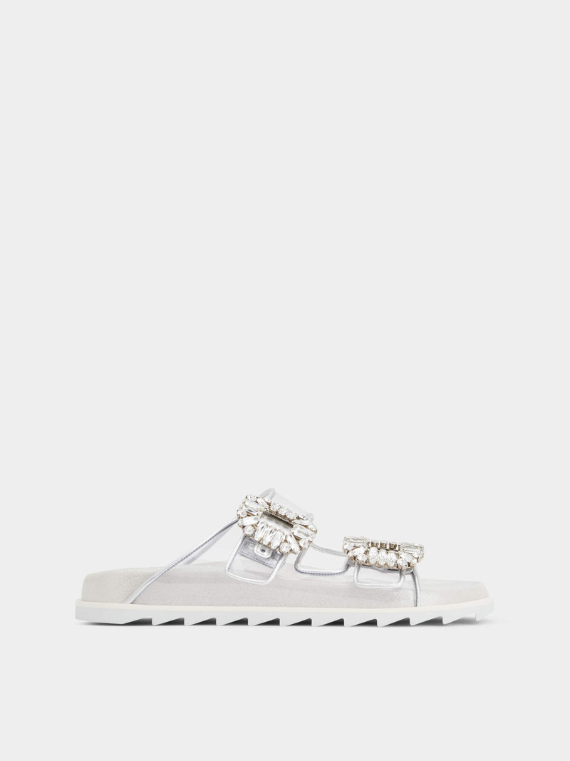 Slidy Viv' Strass Buckle Mules in PVC 1