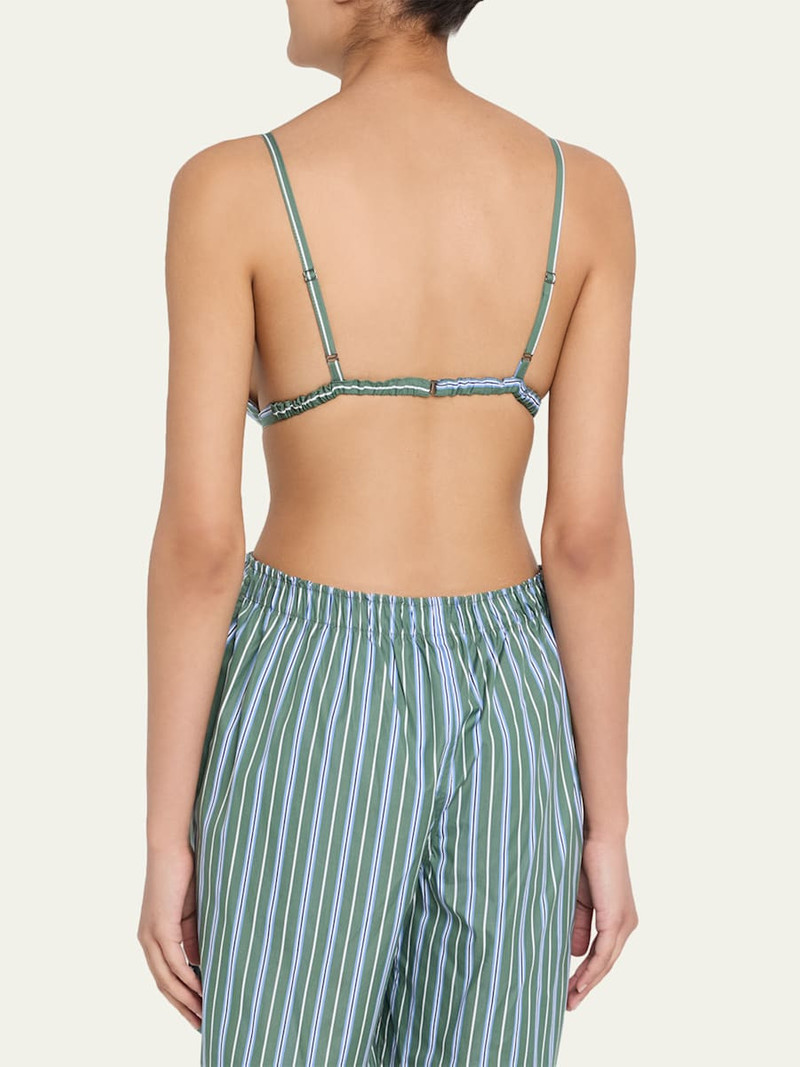 Striped Shirting Triangle Bralette 3