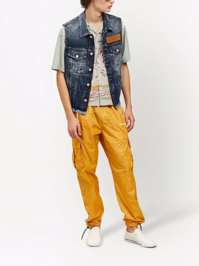 Palm Angels distressed denim gilet outlook