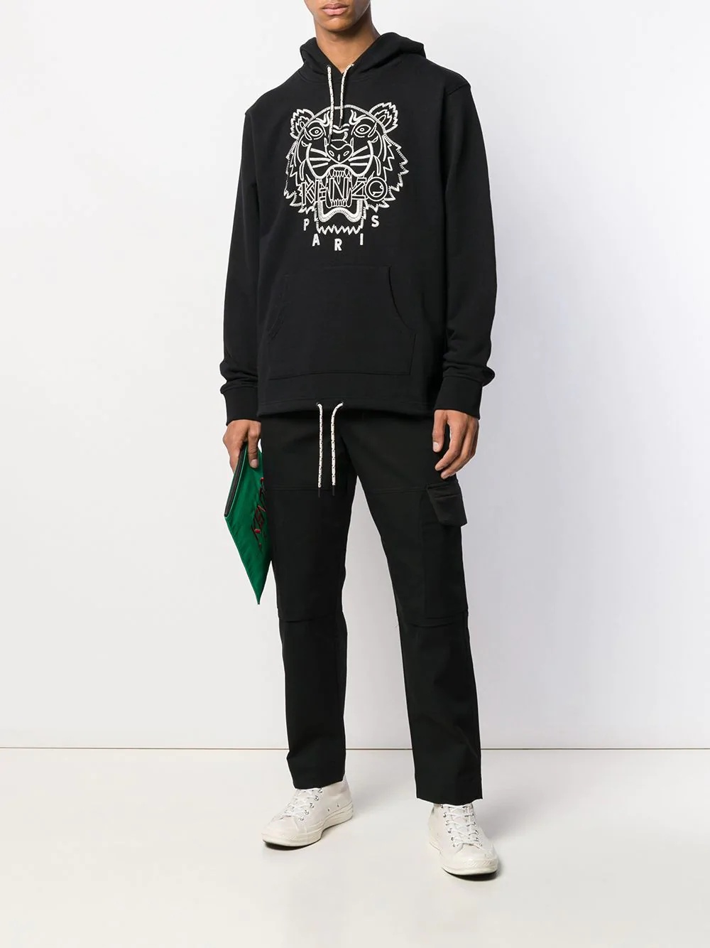 tiger embroidered hoodie - 2