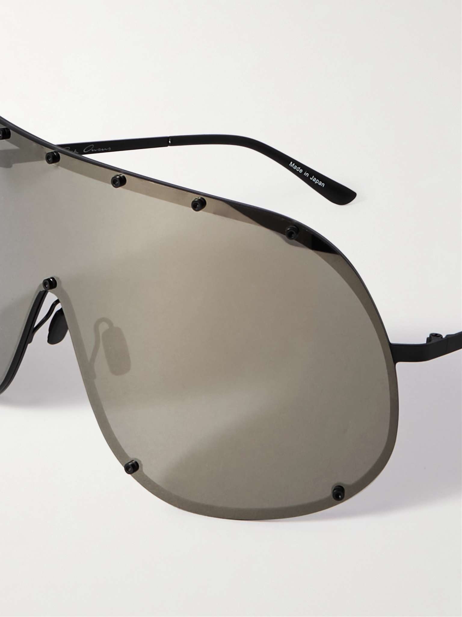 Shield Aviator-Style Stainless Steel Sunglasses - 3