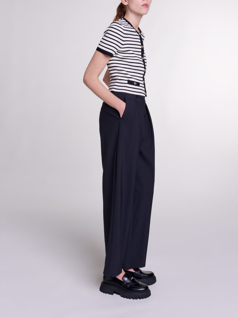 Wide-leg trousers with belt 3