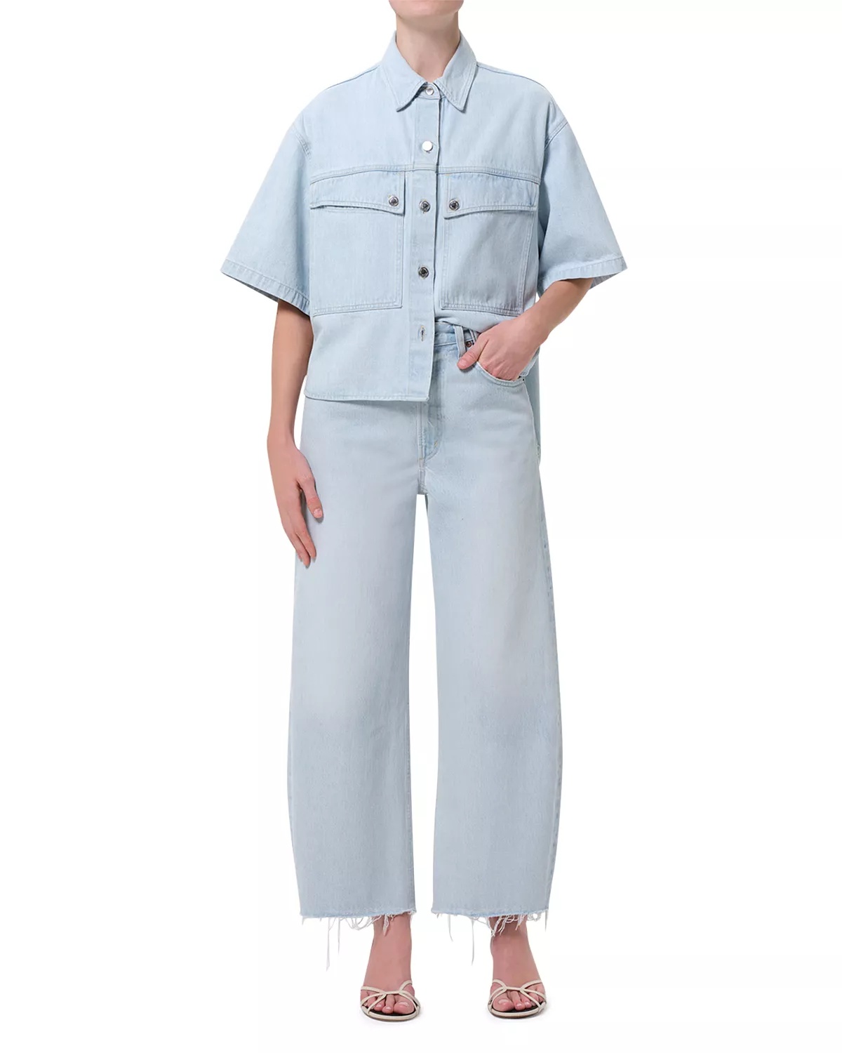 Low Curve Fray Mid Rise Jeans in Flourish - 2