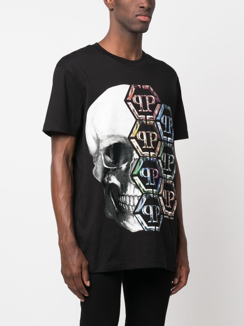 logo-print skull T-shirt - 3