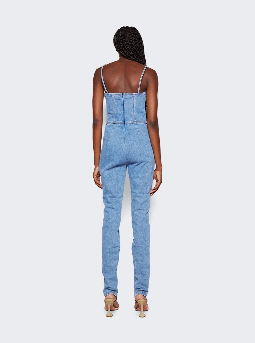 Denim Bustier Jumpsuit Blue - 5