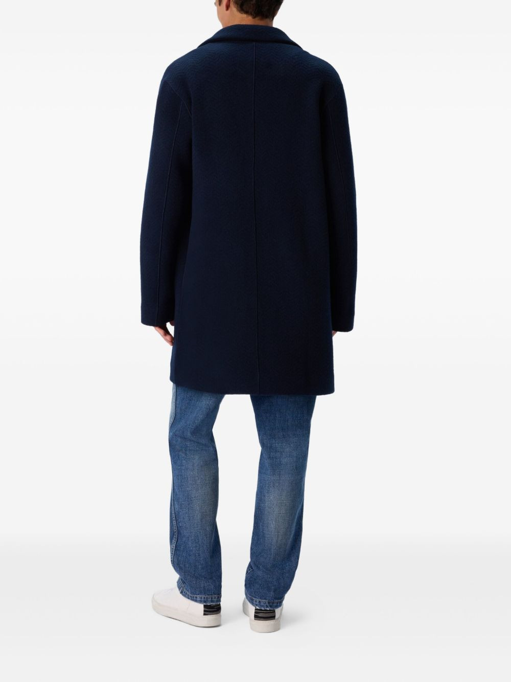 herringbone wool coat - 3