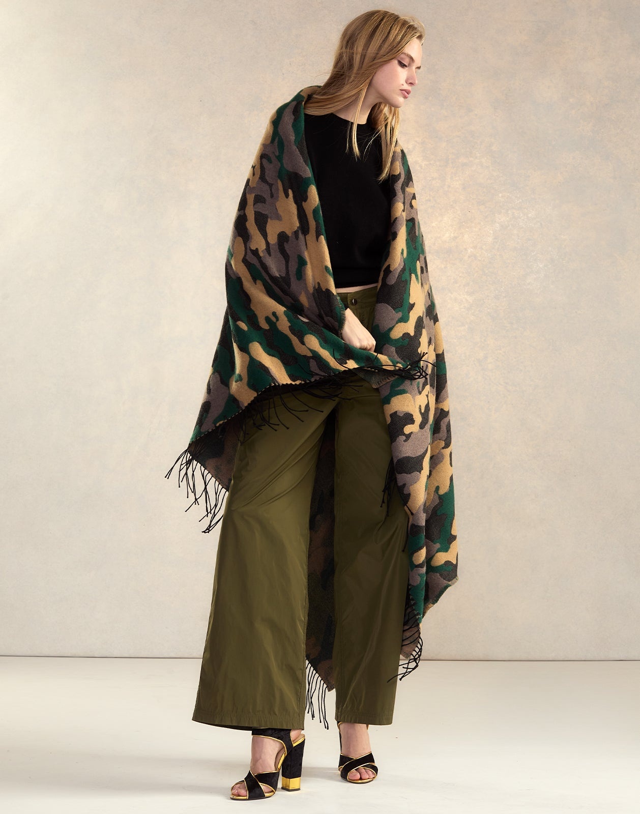 Wool Cashmere Blanket Wrap - 2