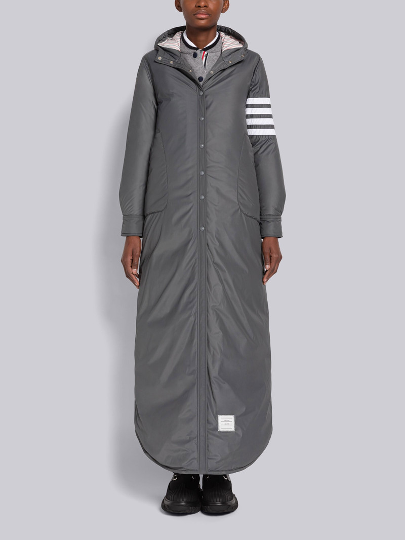 Poly Twill 4-Bar Down Hooded Shirtdress 1