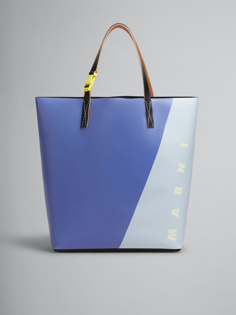 PURPLE AND BLUE TRIBECA SHOPPER WITH MARNI TAG 1
