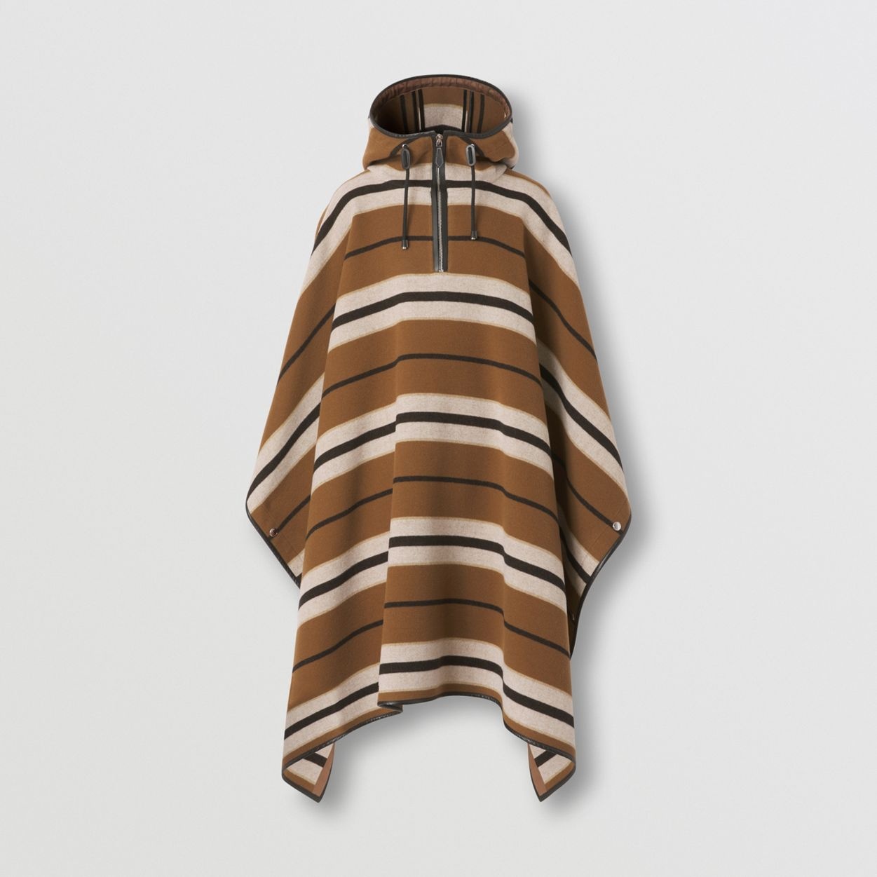 Stripe Wool Oversized Hooded Poncho – Online Exclusive - 4