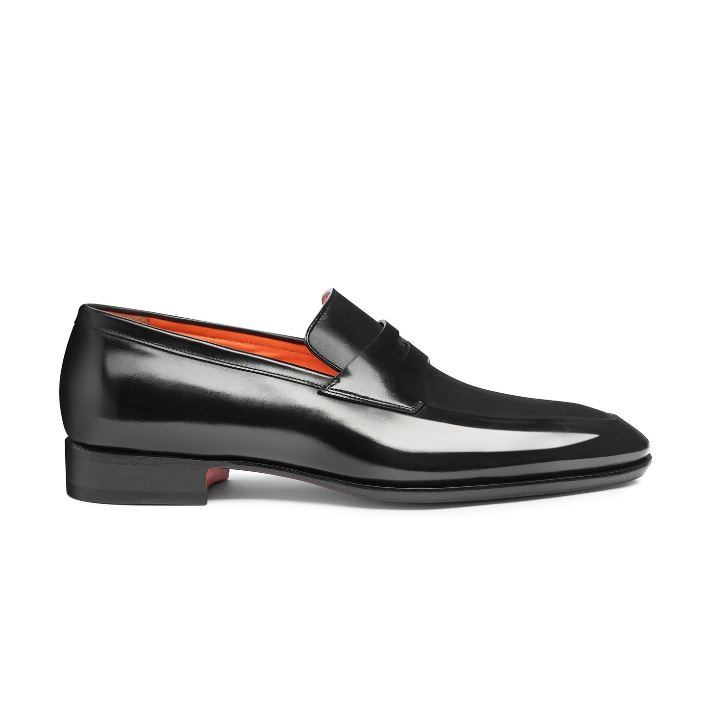 Men's black leather penny loafer - 1