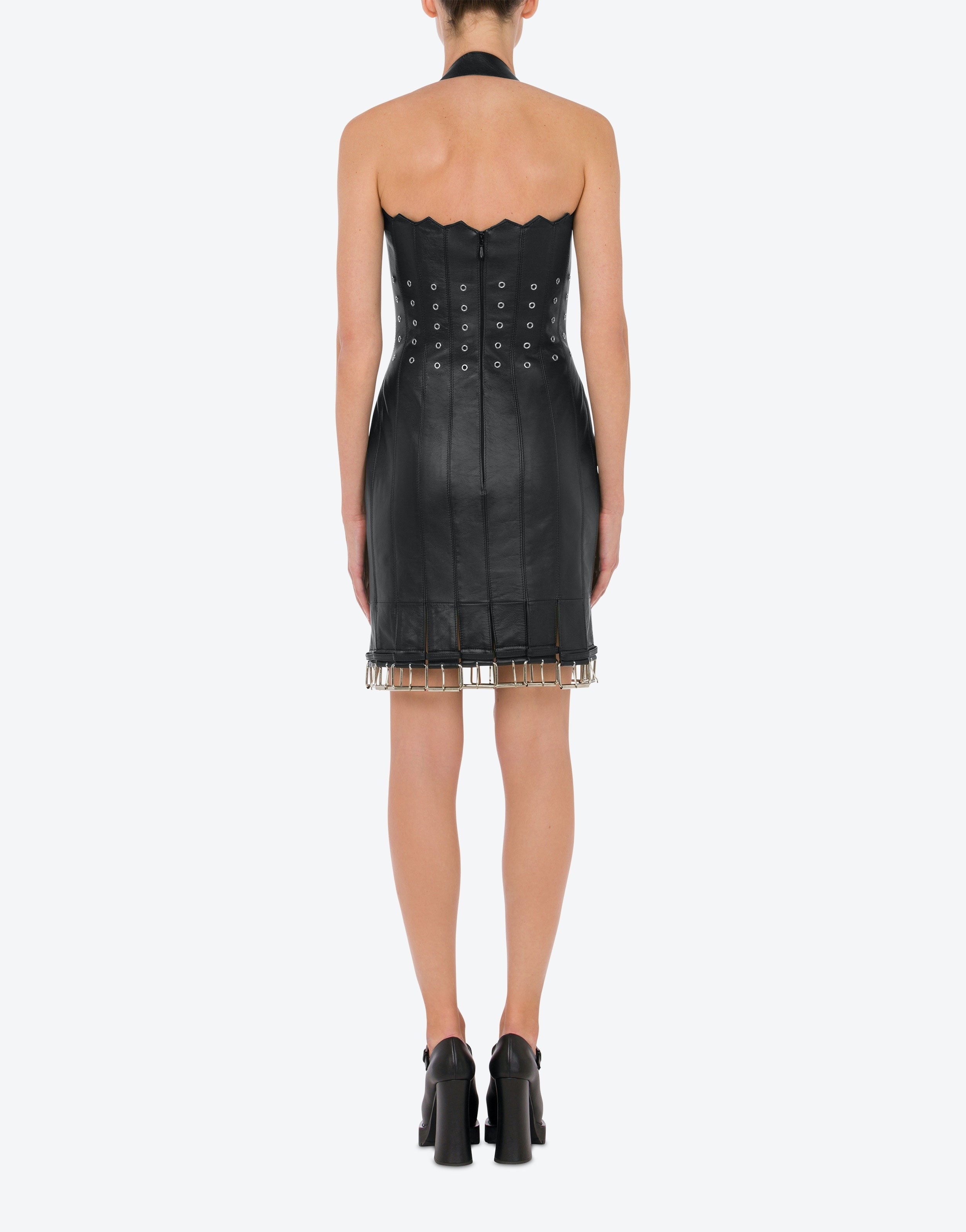 BIKER DETAILS NAPPA LEATHER DRESS - 3