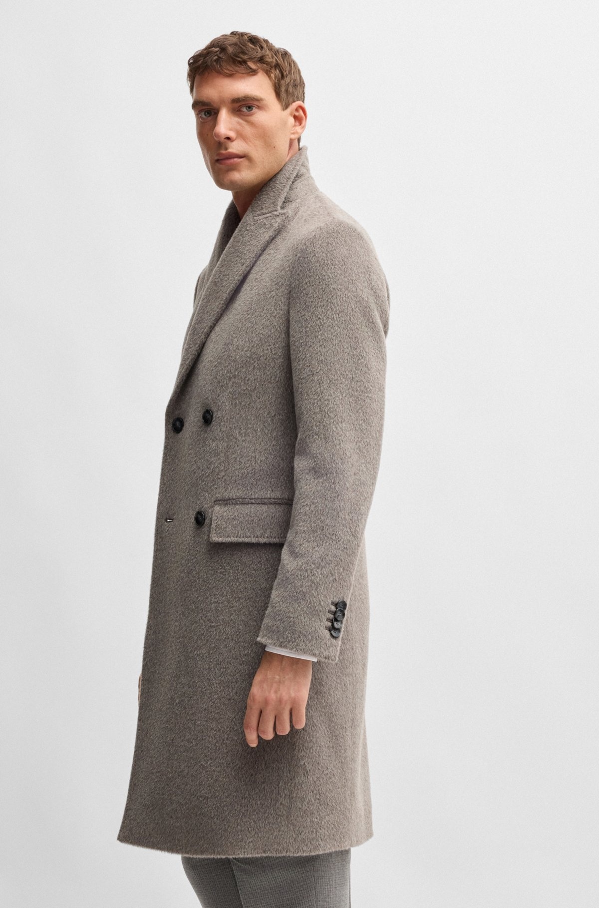 BOSS SELECTED BY BECKHAM ALPACA-BLEND COAT - 6