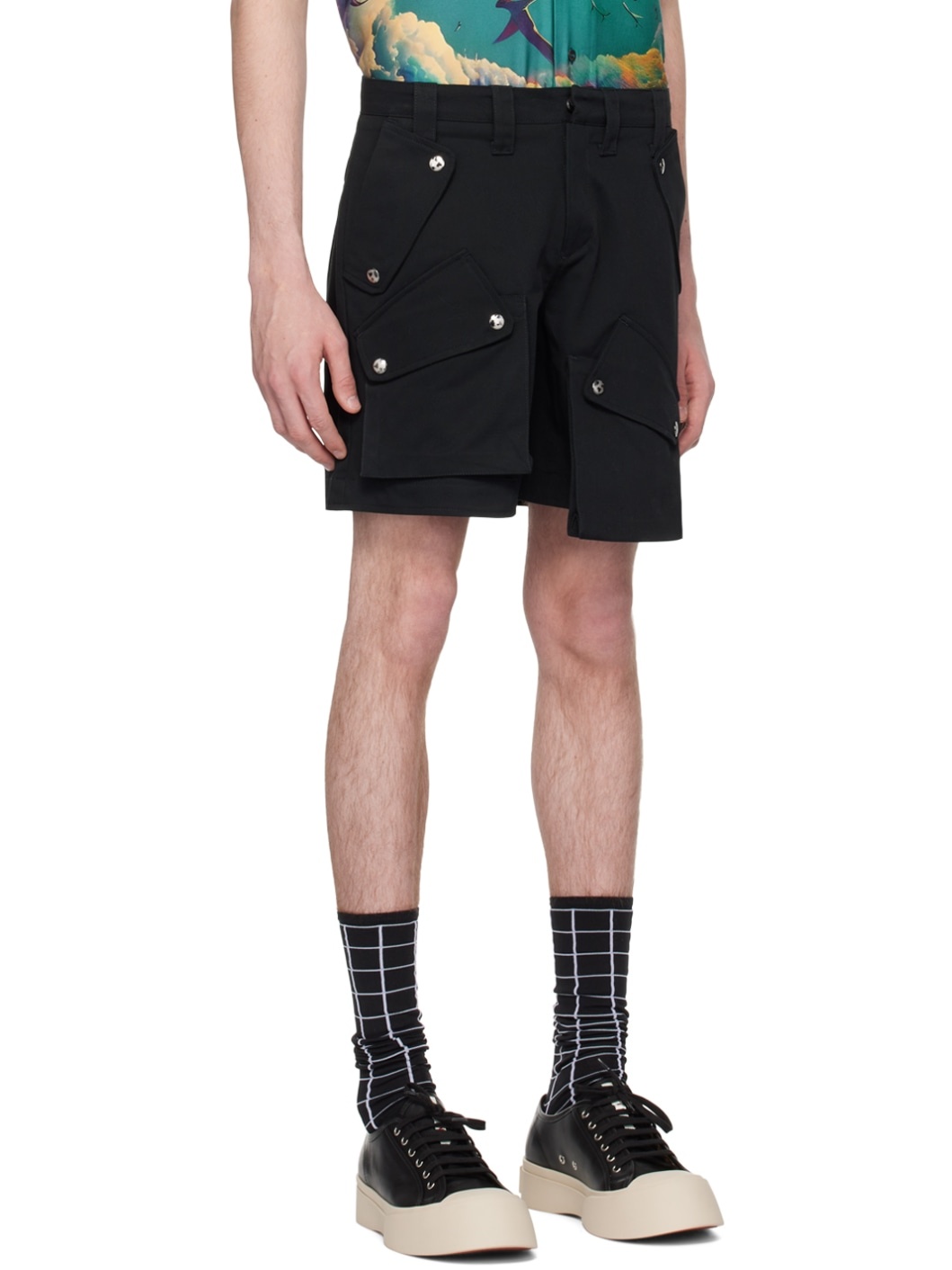 Black Cargo Shorts - 2