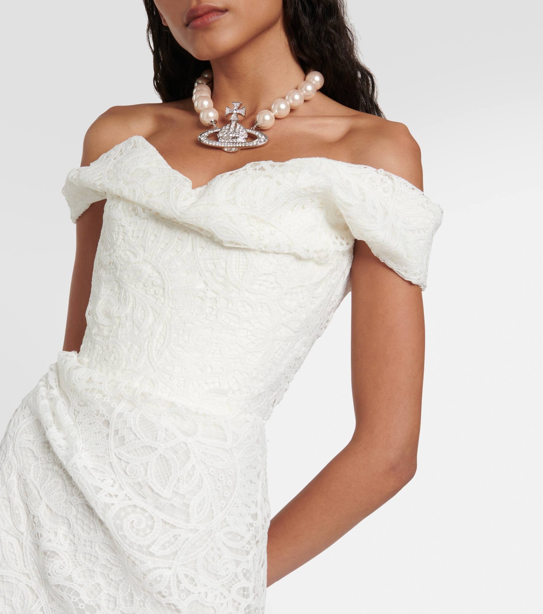 Bridal Nova Cora off-shoulder lace gown - 4