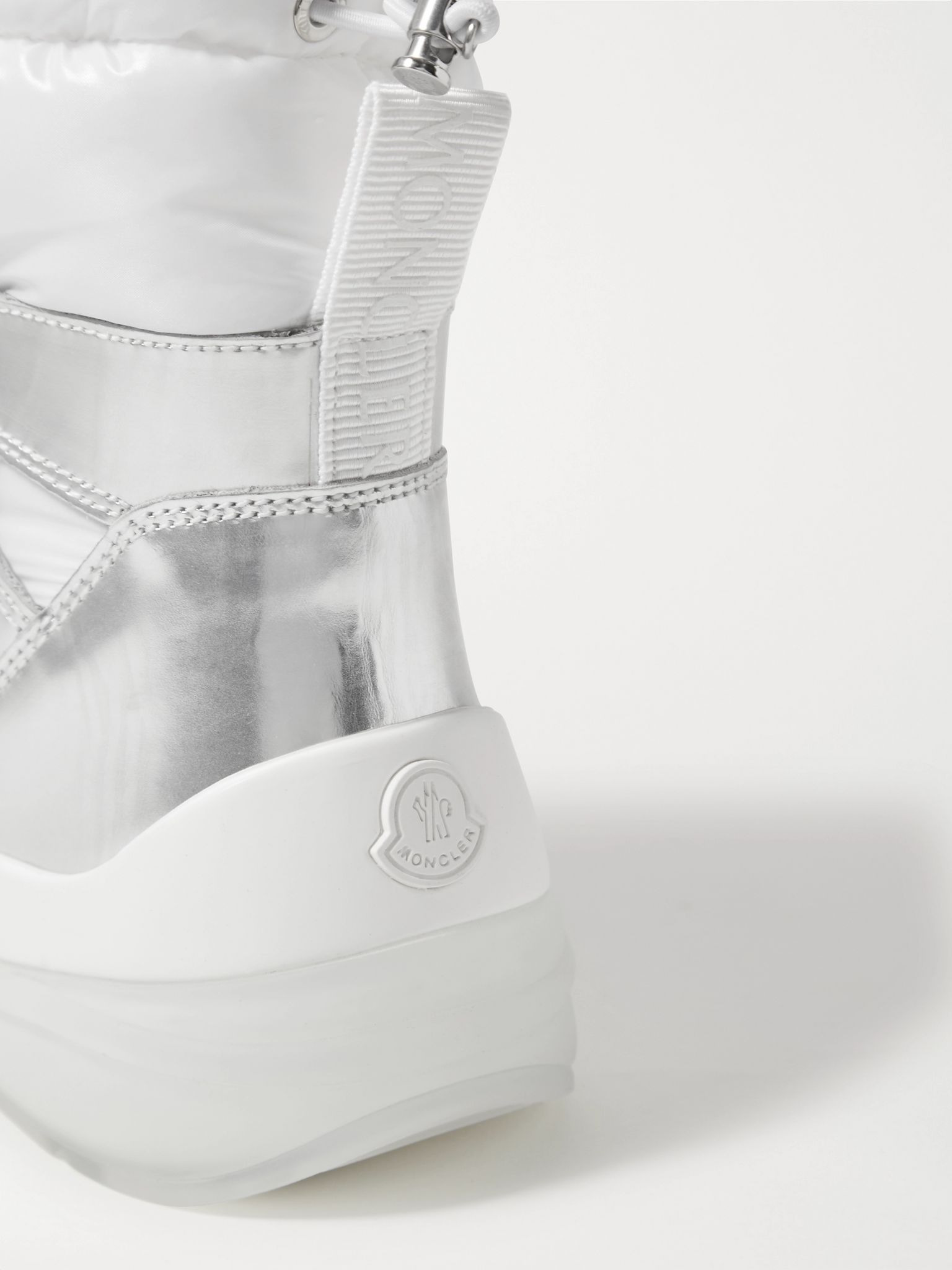 Insolux metallic leather and padded shell ankle boots White - 4