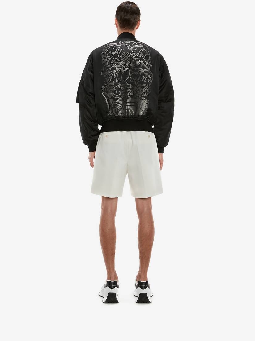 Blake Illustration Bomber Jacket in Black/ivory - 4