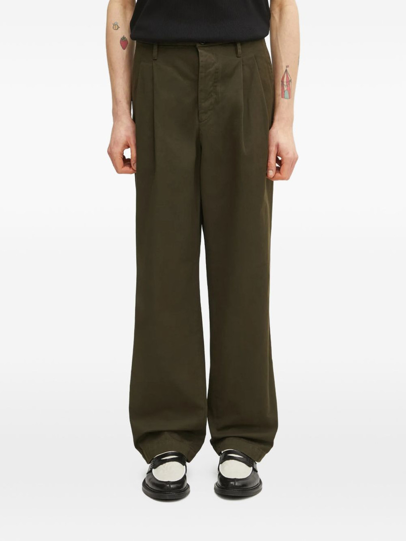 pleated straight-leg trousers 1
