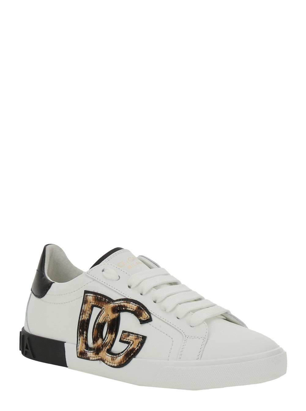 Dolce & Gabbana Women White Low Top Sneaker With Animal-Motif Logo In Leather Woman - 2