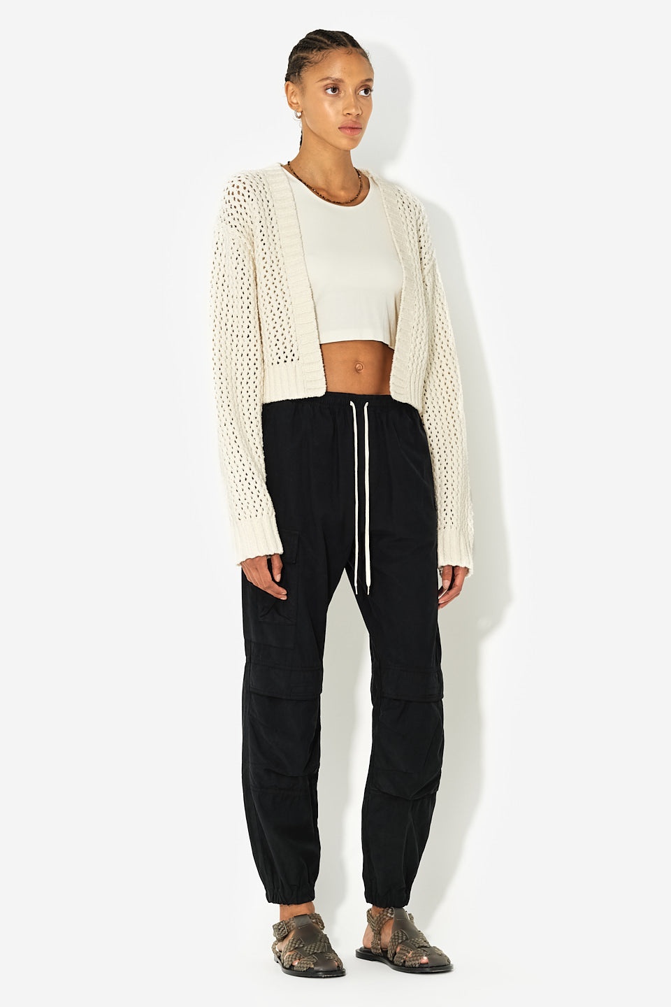 FOAM BOUCLE CROPPED CARDIGAN - 2