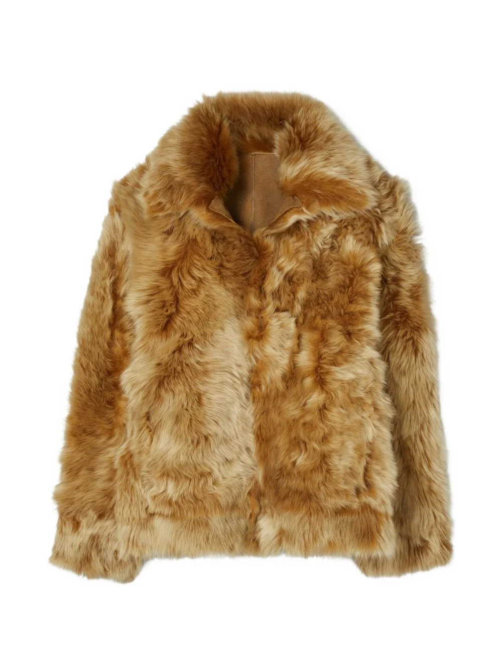 collar shearling jacket - 1