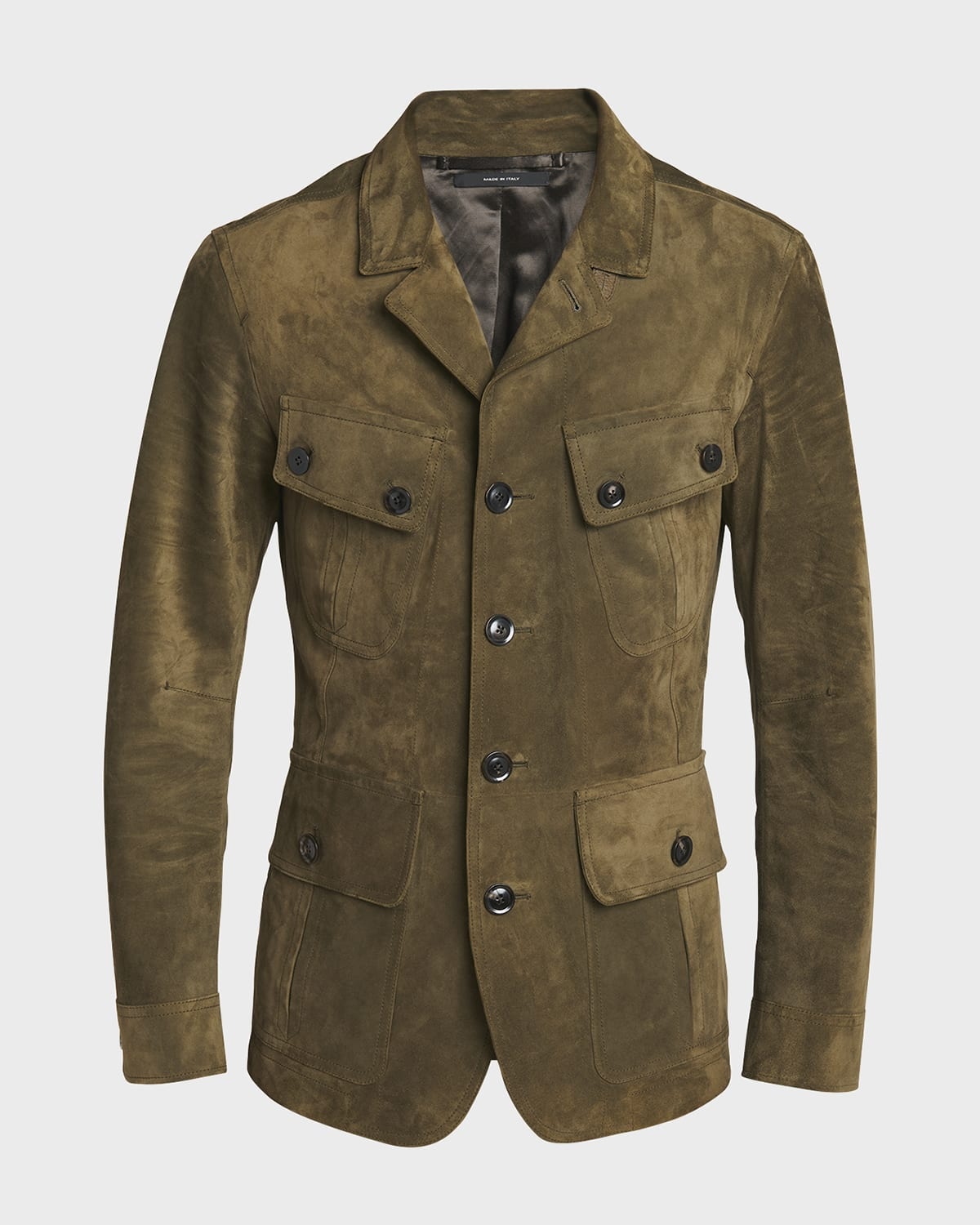 Men's Cashmere-Suede Sartorial Military Jacket - 1