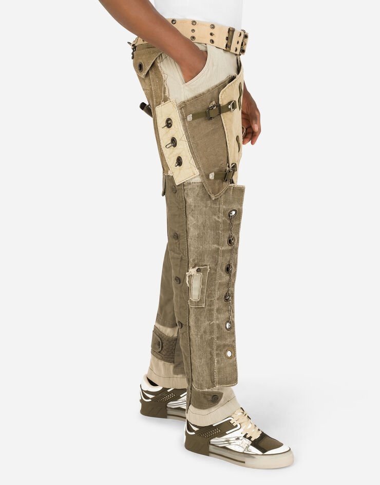 Cargo pants with vintage appliqués - 5