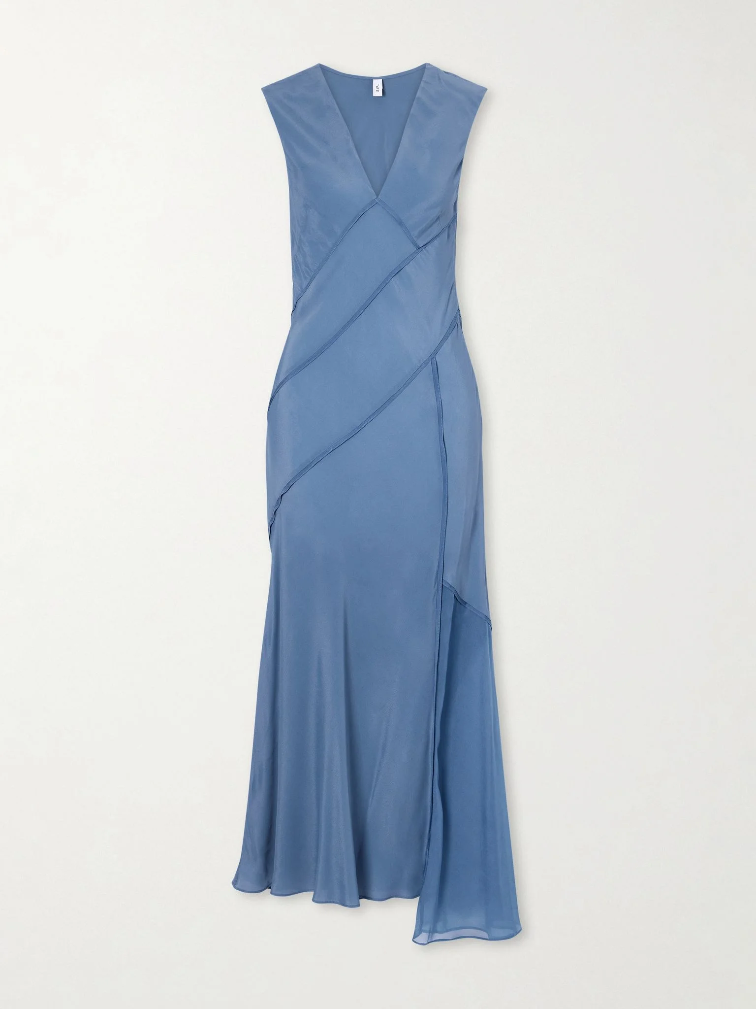 Elin paneled crepe de chine gown Sky blue - 1