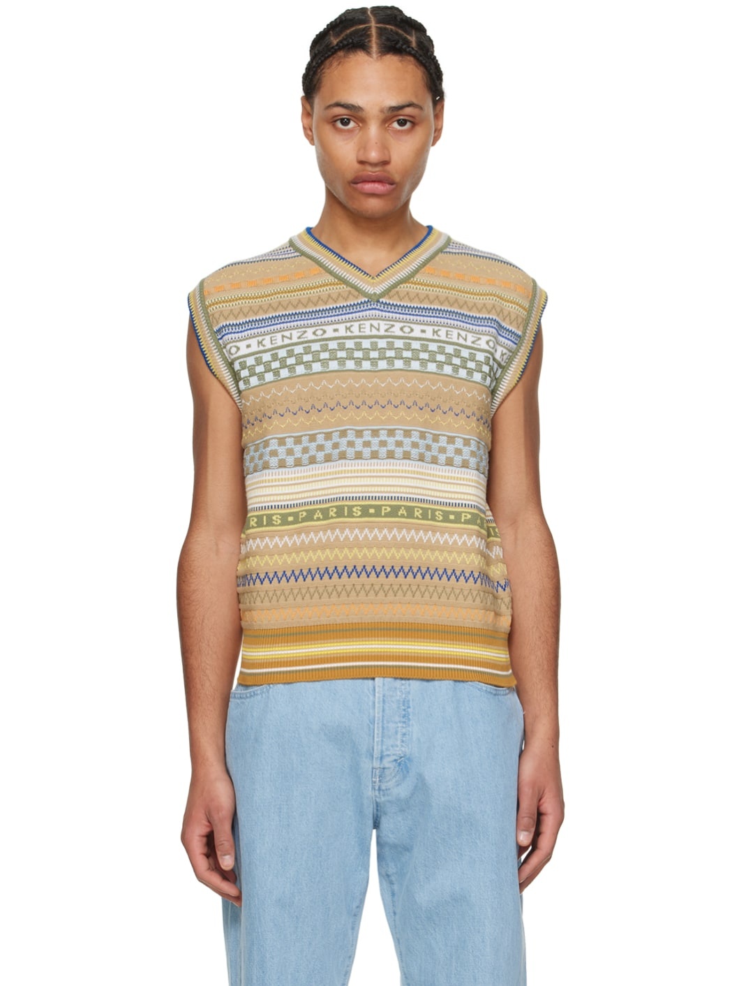 Multicolor Kenzo Paris Fairisle Vest - 1