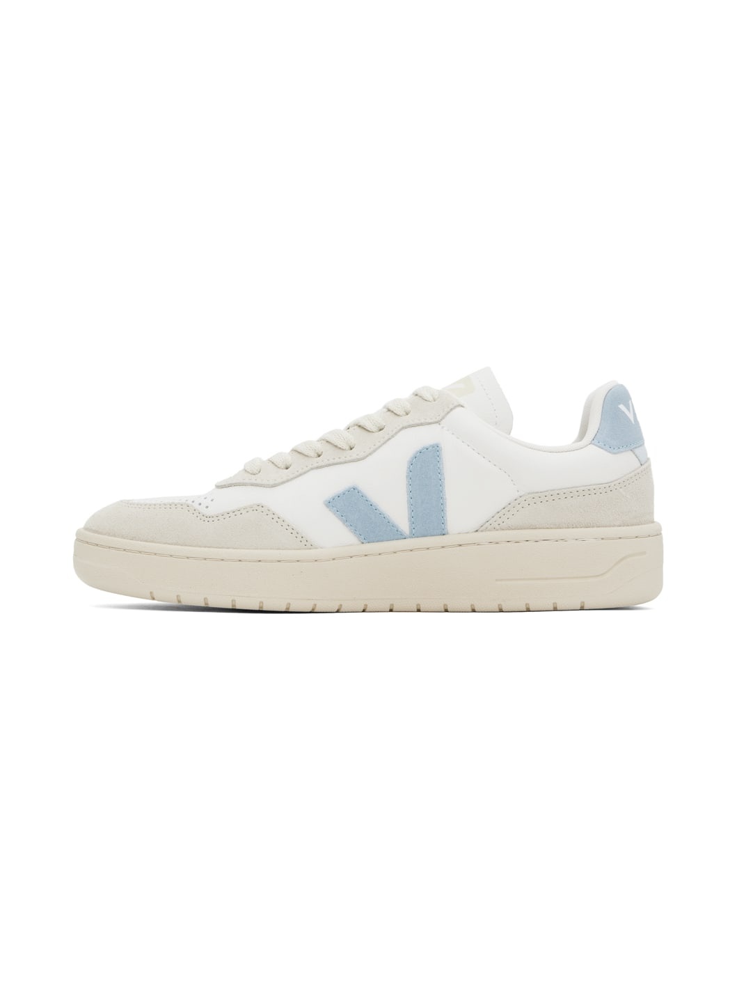 White & Blue V-90 Sneakers - 3