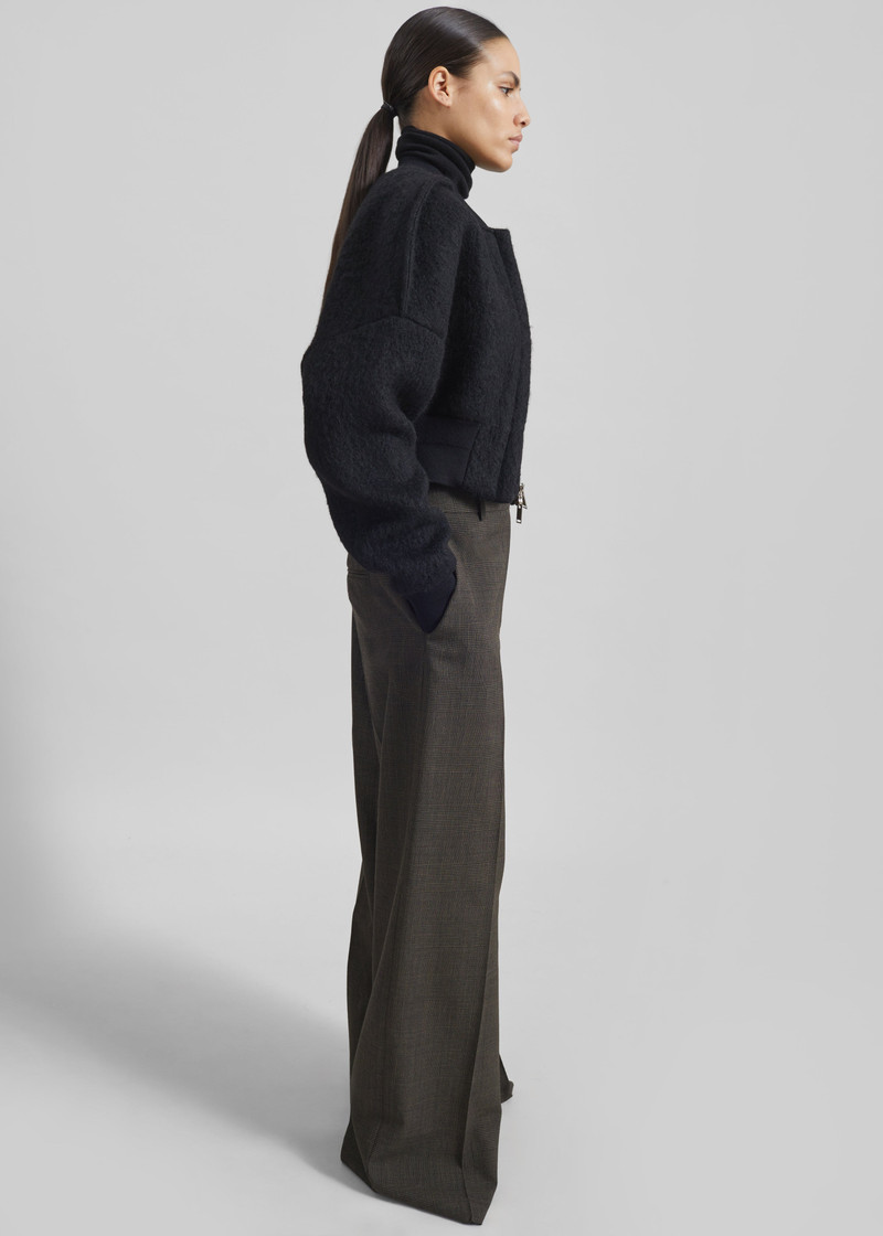 Dimaro Wool Cropped Bomber Jacket - Black 7