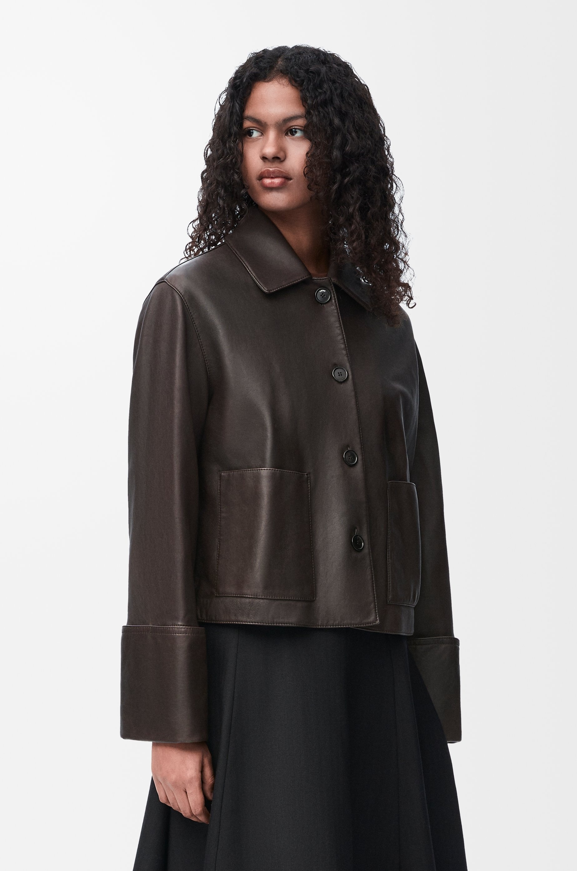 Turn-up jacket in nappa lambskin - 3