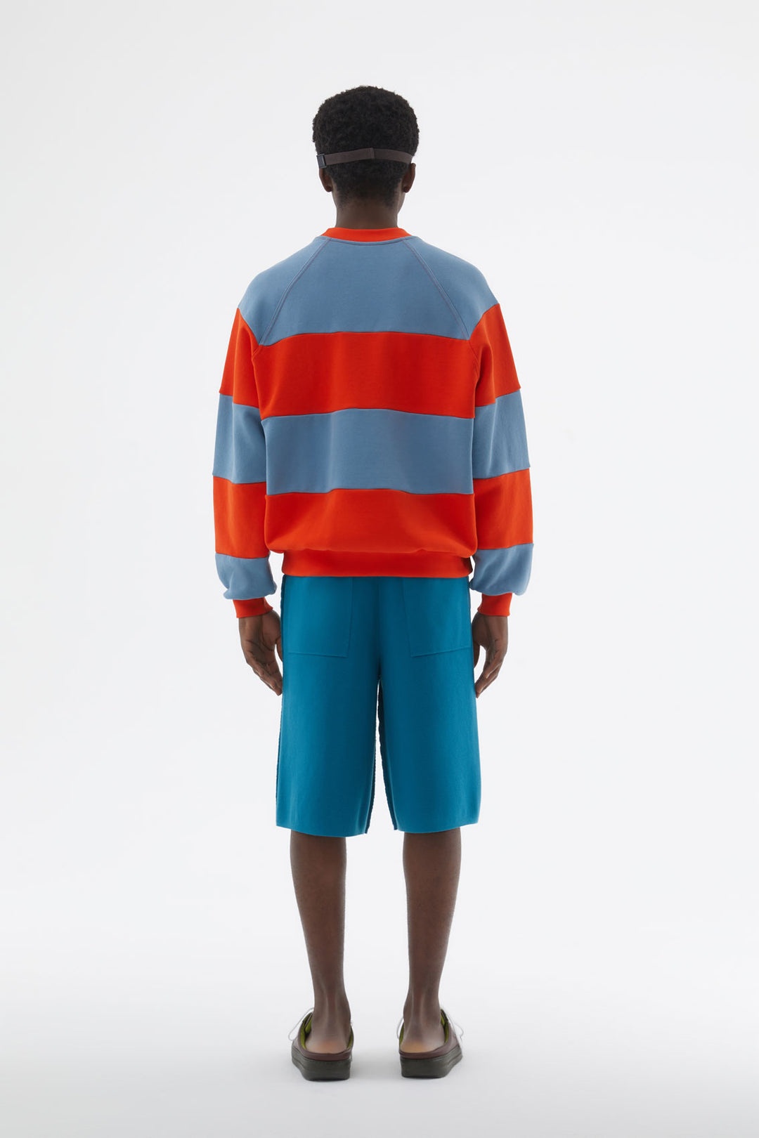 ORANGE & AZURE SWEATSHIRT WITH CUTS - 5