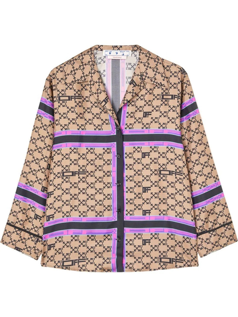 MONOGRAM PAJAMA SHIRT BROWN BLACK 1