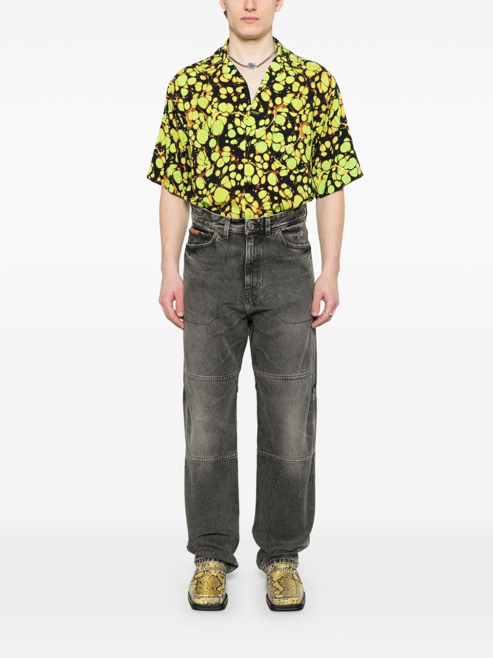panelled jeans - 2