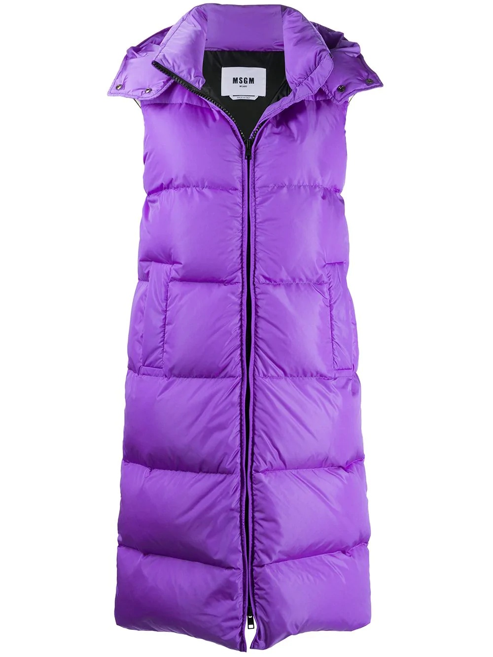 quilted hooded vest - 1