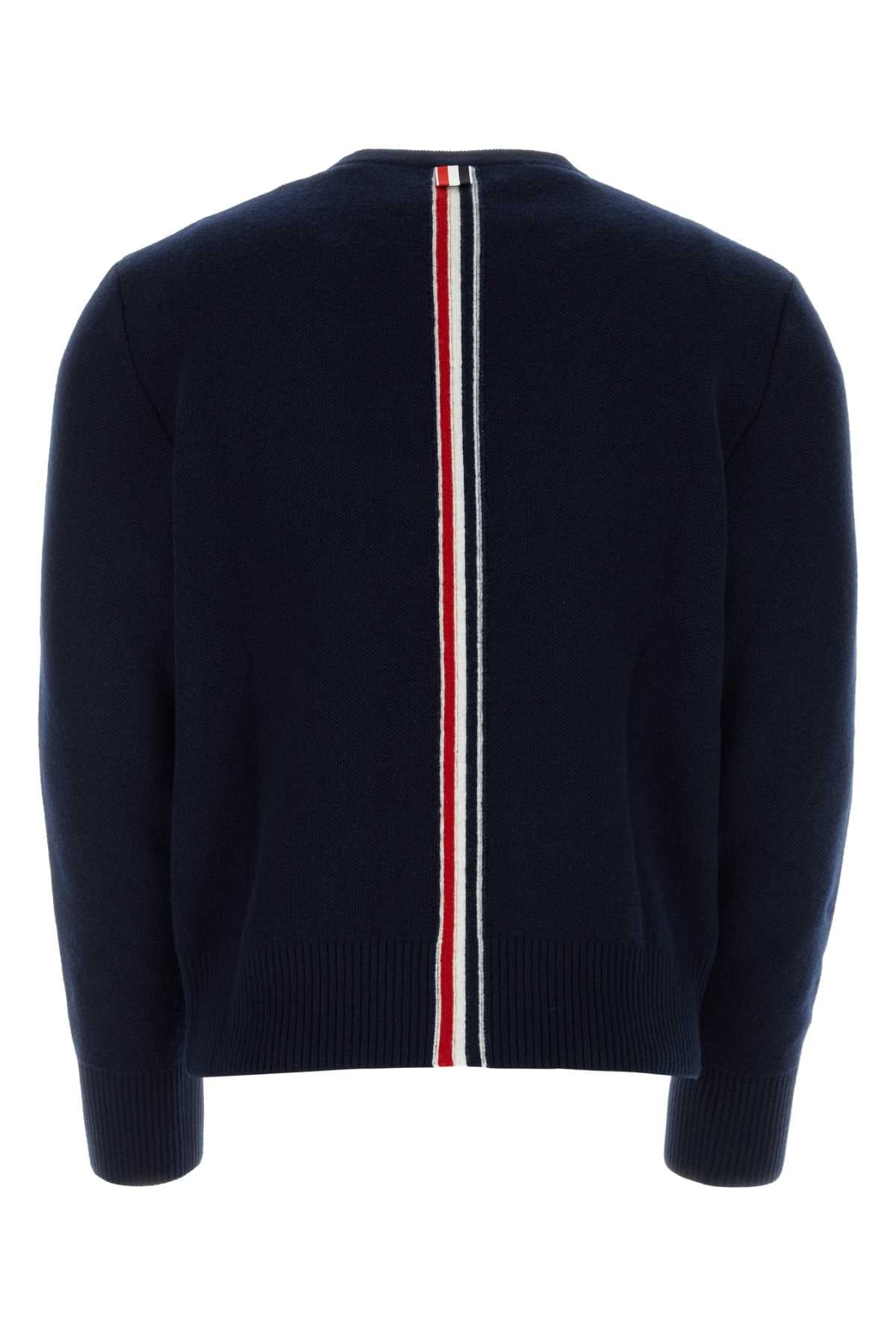 Thom Browne Men Midnight Blue Wool Sweater - 2