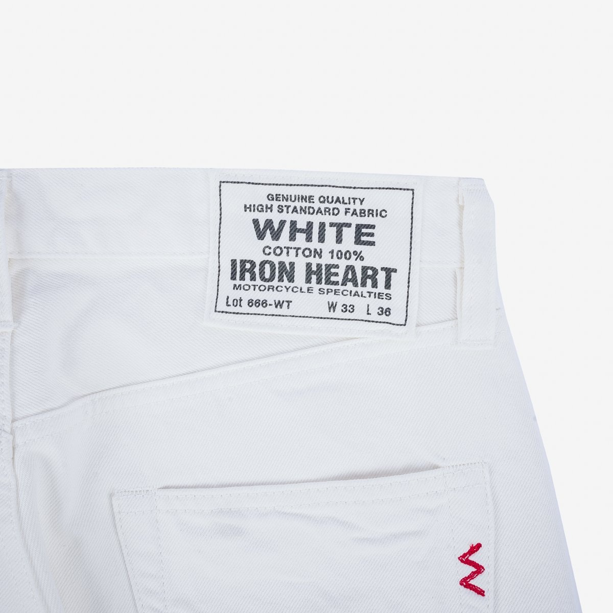 IH-666-WT 13.5oz Denim Slim Straight Cut Jeans - White - 6